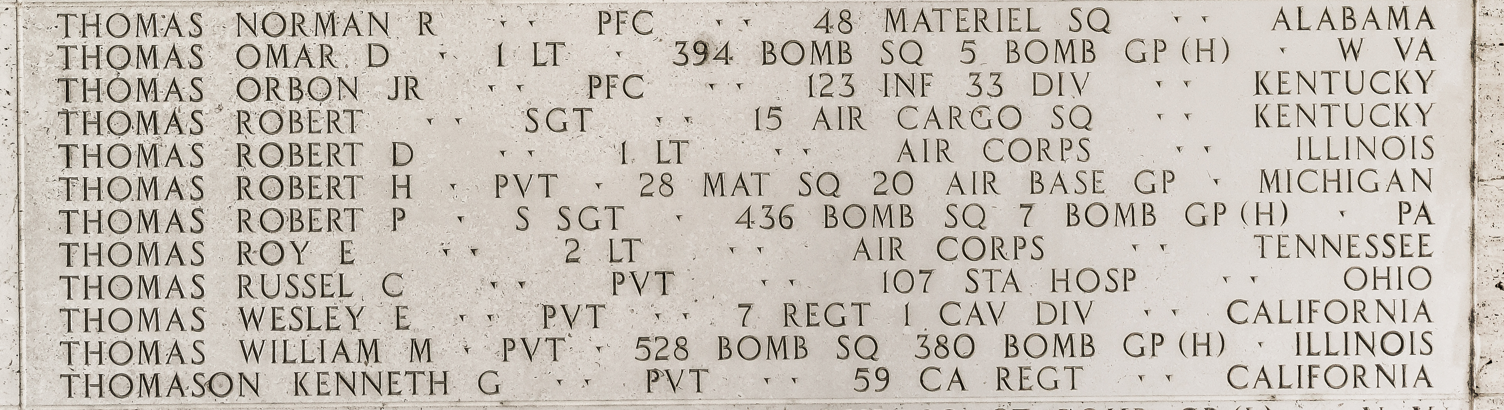 Norman R. Thomas, Private First Class